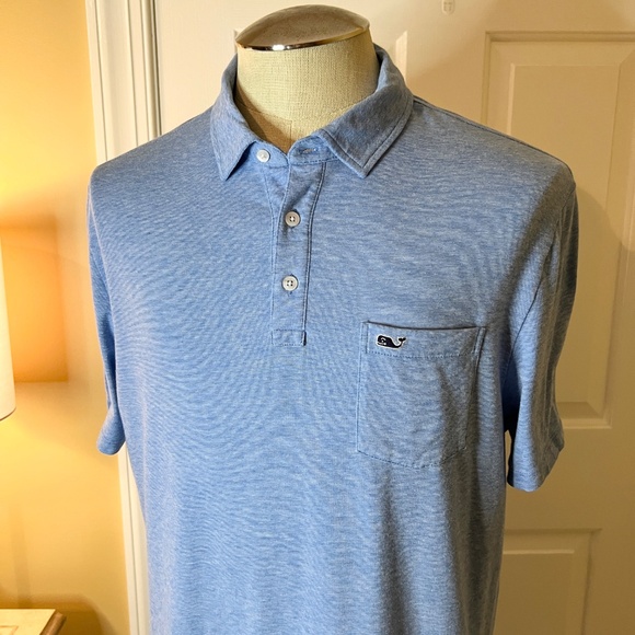 EUC Men's Vineyard Vines Edgartown Blue Polo Shirt Size MEDIUM - Picture 2 of 3